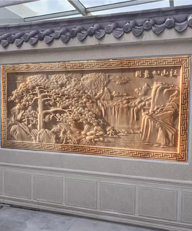 乡村古建石雕壁画 校园展示文化墙 精雕加工 规格齐全